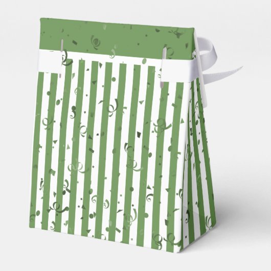 Dank u - Groen/Wit Eenvoudige Strepen Patroon Bedankdoosjes (Achterkant)