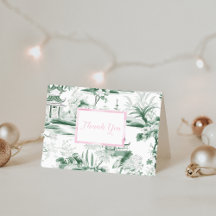 Dank u Groene Chinoiserie Gevouwen Kaart