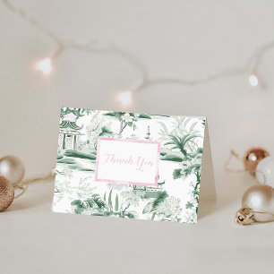 Dank u Groene Chinoiserie Gevouwen Kaart