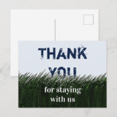 Dank U Groene Gras en Hemel Gastvrijheid Briefkaart (Voorkant / Achterkant)