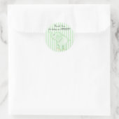 Dank u groene olifant Baby shower Ronde Sticker (Tas)