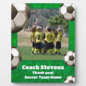 Dank u groene Voetballen | Voetbal coach Cadeau Fotoplaat (Voorkant)