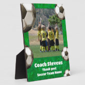 Dank u groene Voetballen | Voetbal coach Cadeau Fotoplaat (Zijkant)
