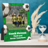 Dank u groene Voetballen | Voetbal coach Cadeau Fotoplaat (Zijkant)