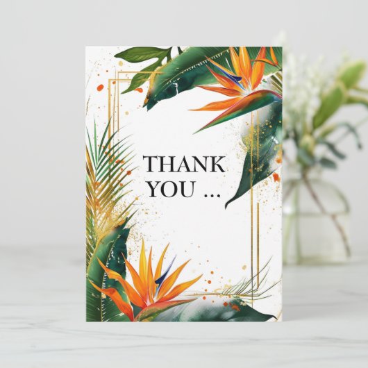 Dank U groene Vogels van het Paradijs Bliss Bedankkaart (Staand voorkant)