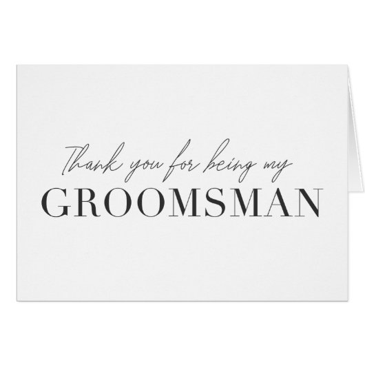 DANK U GROOMSMAN CARD (Voorkant Horizontaal)