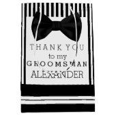 Dank u Groomsman, gepersonaliseerd met Bow Stropda Medium Cadeauzakje (Voorkant)