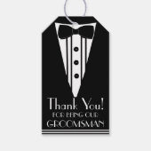 Dank u Groomsman Tuxedo Cadeaulabel (Voorkant)