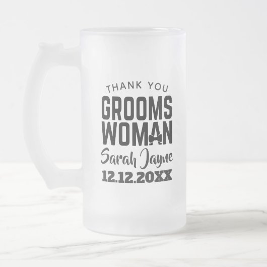 Dank u Groomswoman Gift bruiloft gunst Matglas Bierpul (Links)