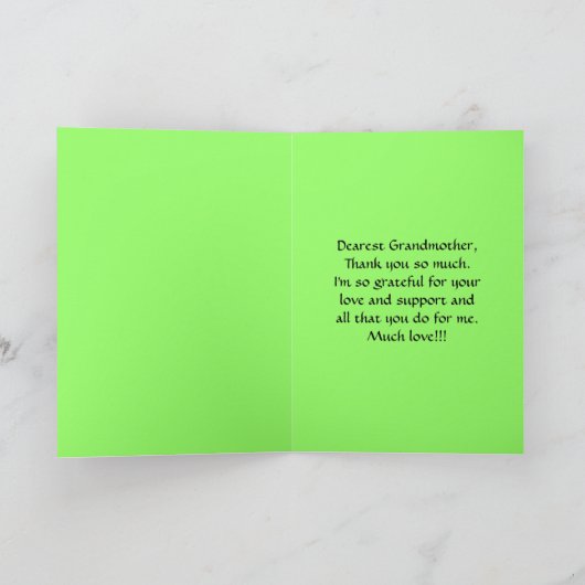 Dank u Grootmoeder Lily van de vallei Bedankkaart (Binnen)