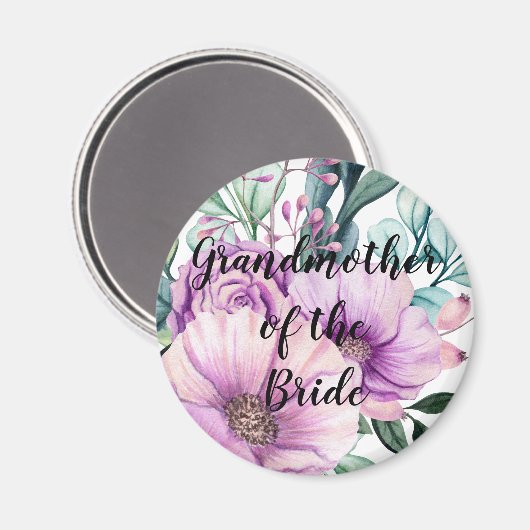 Dank U Grootmoeder van de Bruid of Bruidegom Paars Magneet (Voorkant / Achterkant)