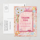 Dank u grootouders, bloemen ambachtelijke kaart (Voorkant / Achterkant)