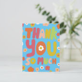 DANK U Groovy Daisies Bubble Letters Tree-Free Kaart (Staand voorkant)