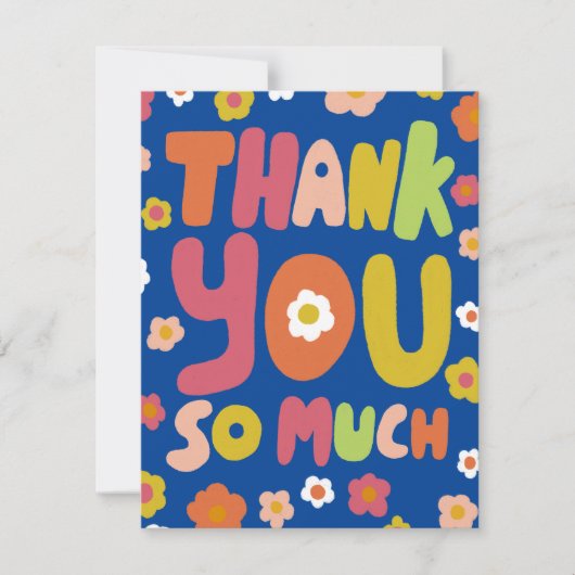 DANK U Groovy Daisies Bubble Letters Tree-Free Kaart (Voorkant)