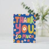 DANK U Groovy Daisies Bubble Letters Tree-Free Kaart (Staand voorkant)