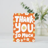 DANK U Groovy Daisies Kleurrijke Bubble Letters Briefkaart (Staand voorkant)