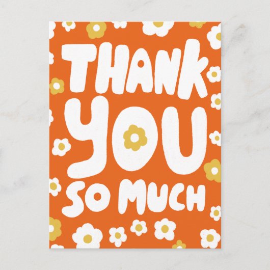 DANK U Groovy Daisies Kleurrijke Bubble Letters Briefkaart (Voorkant)