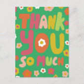 DANK U Groovy Daisies Kleurrijke Bubble Letters Briefkaart (Voorkant)
