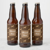 Dank u grote bruine hond patroon waardering bier etiket (Flessen)