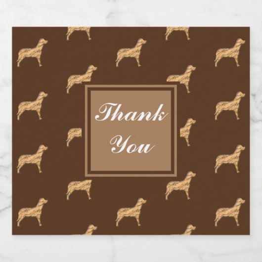 Dank u grote bruine hond patroon waardering bier etiket (Enkel label)
