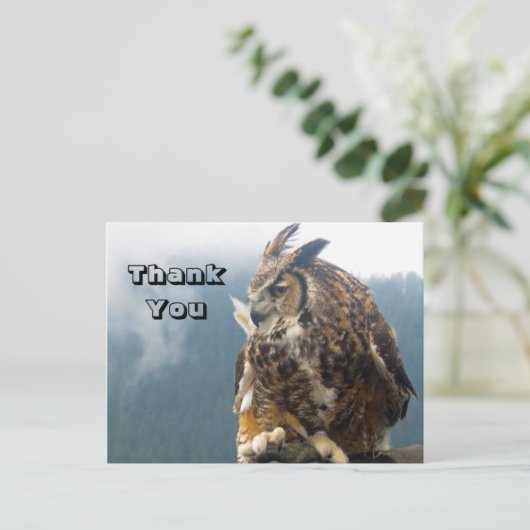 Dank u grote gehoornde uil Briefkaart (Staand voorkant)