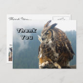 Dank u grote gehoornde uil Briefkaart (Voorkant / Achterkant)