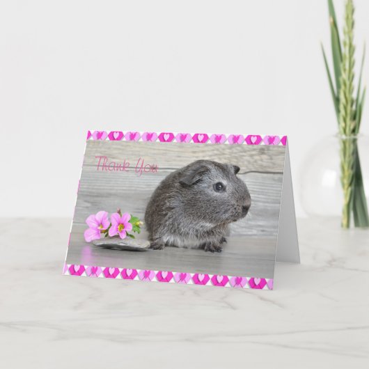 Dank u Guinee Pig Kaart voor een meisje (Voorkant)