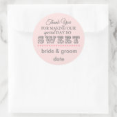 Dank u gunst sticker voor bruiloften en douches (Tas)