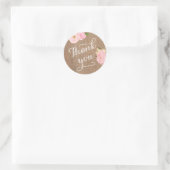Dank u gunst stickers, shabby stijl burlap ronde sticker (Tas)