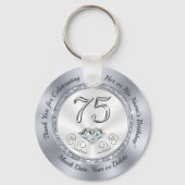 Dank u, gunsten voor 75e verjaardag, 75e diamant sleutelhanger (Voorkant)