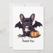 Dank u Halloween Franse Bulldog Bat Pumpkins Bedankkaart (Voorkant)