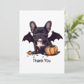 Dank u Halloween Franse Bulldog Bat Pumpkins Bedankkaart (Staand voorkant)