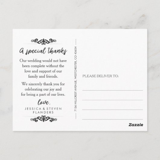 Dank u Halloween Gothic Wedding Post Kaart (Achterkant)