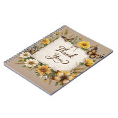 Dank u Hand getrokken wilde bloemen, tarwe stengel Notitieboek (Linkerzijde)