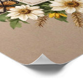 Dank u Hand getrokken wilde bloemen, tarwe stengel Poster (Hoek)