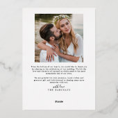 Dank u Hand Lettered Script Wedding Kaart (Achterkant)