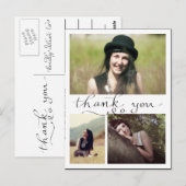 Dank u handgeschreven drie Afstuderen foto's Briefkaart (Voorkant / Achterkant)