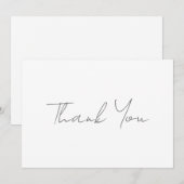 Dank U Handgeschreven Klassieke Chic Witte Bedankkaart (Voorkant / Achterkant)