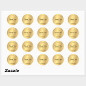 Dank u handgeschreven script tekst Glam Gold Chic Ronde Sticker (Vel)