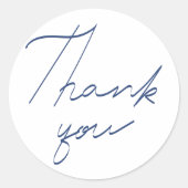 Dank u handschrift ronde sticker (Voorkant)