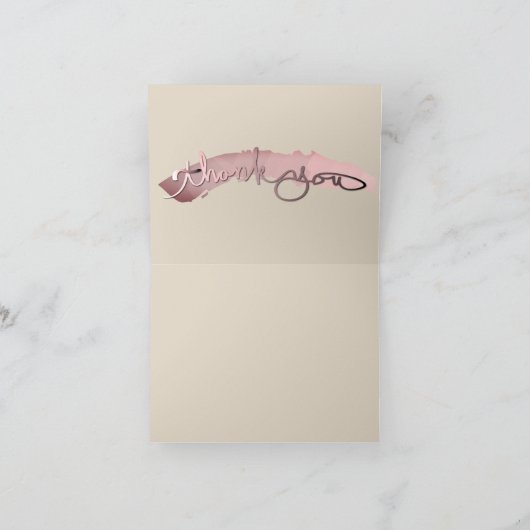 "Dank u" Handtekening Heart Patroon Bedankkaart (Binnen)