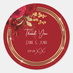 Dank U Hart Bruids Sweet16th Gouden Krans Ronde Sticker