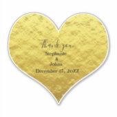 Dank u hart gouden folie bruiloft gunst Custom Sticker (Voorkant)
