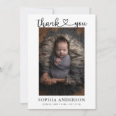 Dank U Hart Script Foto Aankondiging (Voorkant)