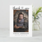 Dank U Hart Script Foto Aankondiging (Staand voorkant)