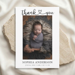 Dank U Hart Script Foto Aankondiging