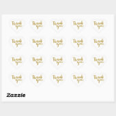 DANK U HART SEAL modern script gouden glitter Hart Sticker (Vel)
