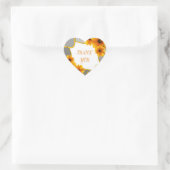 DANK U hart Sticker zonnebloemen (Tas)