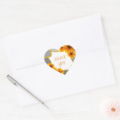 DANK U hart Sticker zonnebloemen (Envelop)