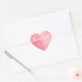 Dank u hart stickers bruiloft roze waterverf (Envelop)
